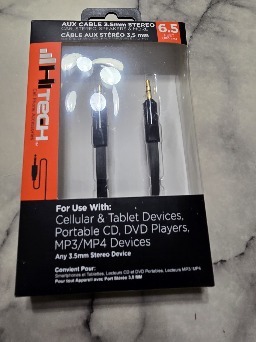 3.5mm Stereo Aux Cable - Black (6.5ft)